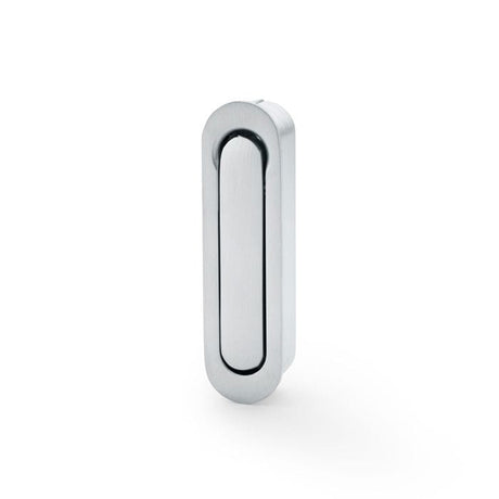 Alexander & Wilks Door Furniture Satin Chrome / Door Edge Pull / Radius Alexander & Wilks Radius Sliding Door Edge Pull - Satin Chrome