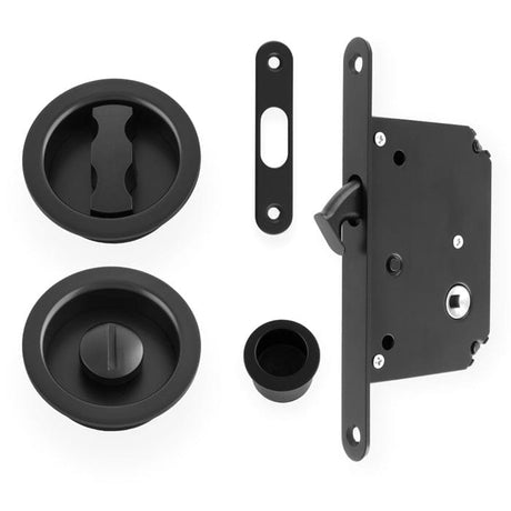 Alexander & Wilks Locks & Latches Black / Sliding Door Lock Alexander & Wilks - Radius Sliding Door Lock Set - Black