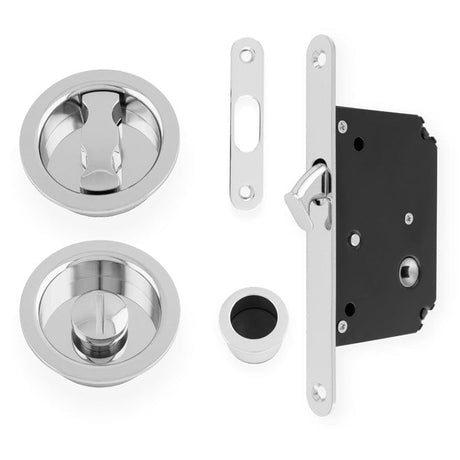 Alexander & Wilks Locks & Latches Polished Chrome / Sliding Door Lock Alexander & Wilks - Radius Sliding Door Lock Set - Polished Chrome