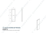 Alexander & Wilks Cabinet Hardware Satin Brass PVD / Cabinet Knob Backplate / 76x22x3mm Alexander & Wilks Rectangular Cabinet Knob Backplate - SatinBrass PVD - 76x22x3mm