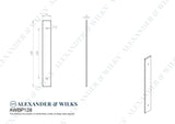 Alexander & Wilks Cabinet Hardware Satin Brass PVD / Cabinet Pull Backplate / 168x22x3mm Alexander & Wilks Rectangular Cabinet Pull Backplate - SatinBrass PVD - 168x22x3mm