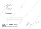 Alexander & Wilks Door Furniture Antique Brass / Door Handles on Rose Alexander & Wilks - Siskin Lever on Rose - Antique Brass