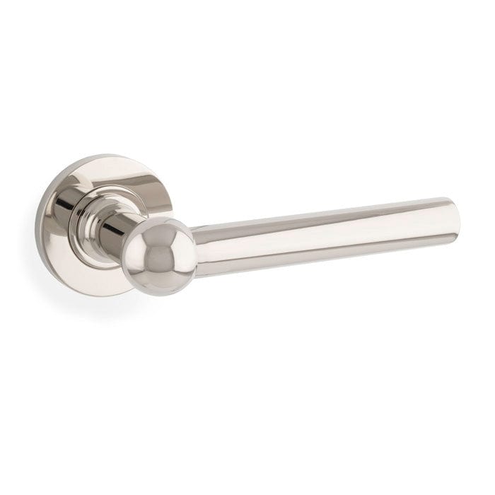 Alexander & Wilks Door Furniture Polished Nickel PVD / Door Handles on Rose Alexander & Wilks - Siskin Lever on Rose - Polished Nickel PVD