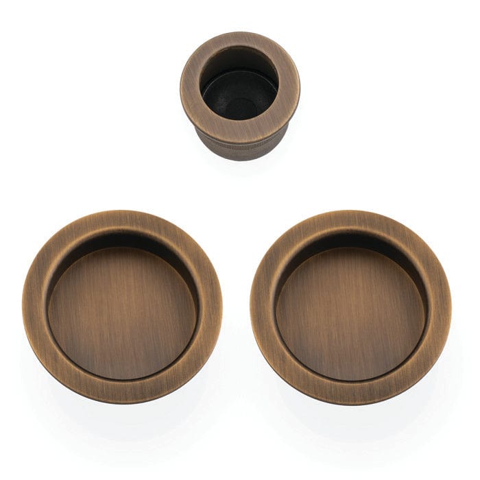 Alexander & Wilks Door Furniture Antique Brass / Flush Pull Alexander & Wilks - Sliding door pull kit-Antique Brass