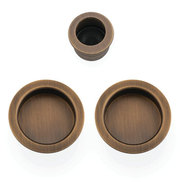 Alexander & Wilks Door Furniture Antique Brass / Flush Pull Alexander & Wilks - Sliding door pull kit-Antique Brass