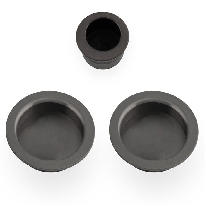 Alexander & Wilks Door Furniture Dark Bronze PVD / Flush Pull Alexander & Wilks - Sliding door pull kit-Dark Bronze PVD