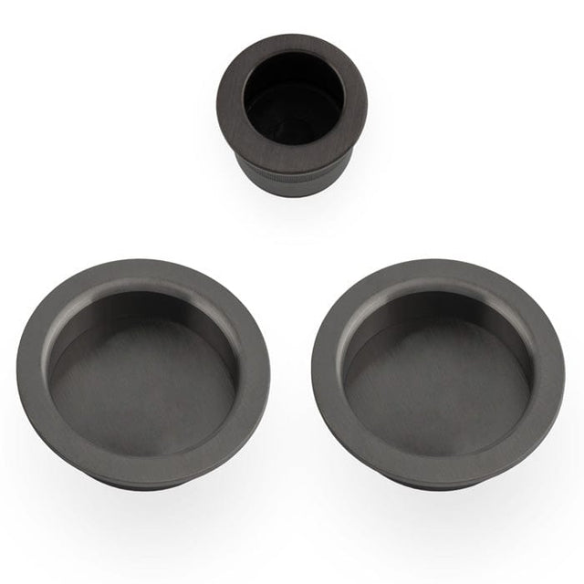 Alexander & Wilks Door Furniture Dark Bronze PVD / Flush Pull Alexander & Wilks - Sliding door pull kit-Dark Bronze PVD