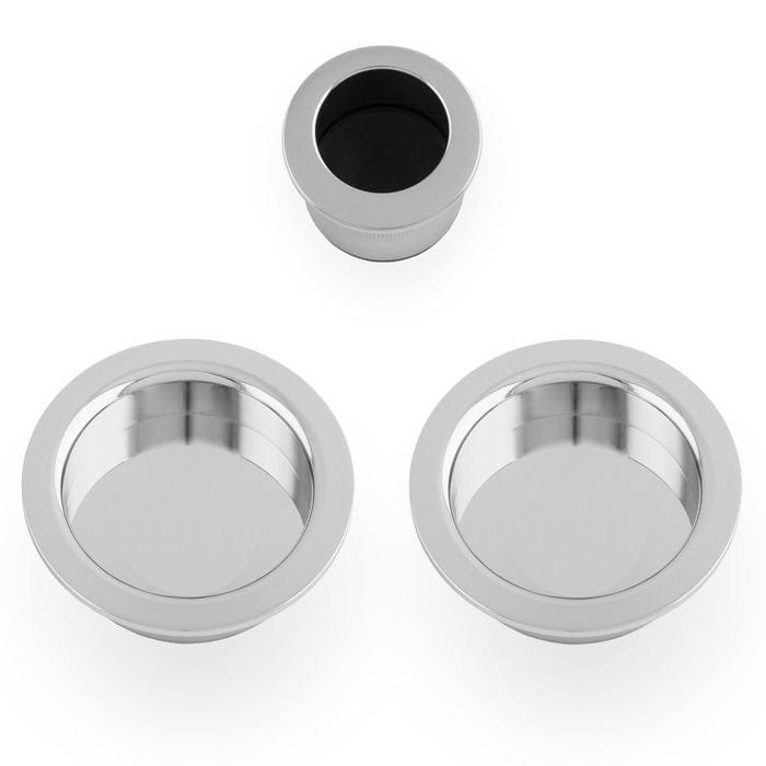 Alexander & Wilks Door Furniture Polished Chrome / Flush Pull Alexander & Wilks - Sliding door pull kit-Polished Chrome