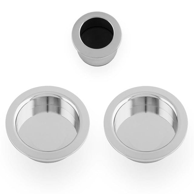 Alexander & Wilks Door Furniture Polished Chrome / Flush Pull Alexander & Wilks - Sliding door pull kit-Polished Chrome