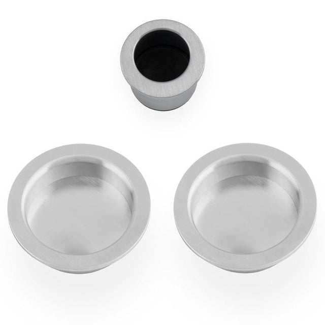 Alexander & Wilks Door Furniture Satin Chrome / Flush Pull Alexander & Wilks - Sliding door pull kit-Satin Chrome