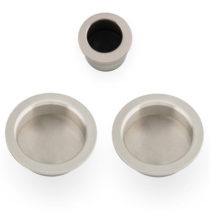 Alexander & Wilks Door Furniture Satin Nickel / Flush Pull Alexander & Wilks - Sliding door pull kit-Satin Nickel