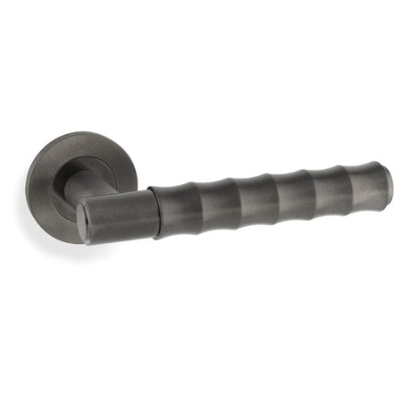 Alexander & Wilks Door Furniture Dark Bronze PVD / Door Handles on Rose Alexander & Wilks - Spitfire Bamboo Lever on Rose - Dark Bronze PVD
