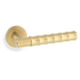 Alexander & Wilks Door Furniture Satin Brass PVD / Door Handles on Rose Alexander & Wilks - Spitfire Bamboo Lever on Rose - Satin Brass PVD