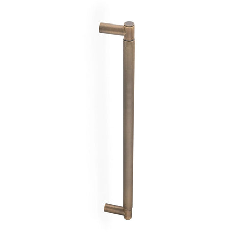 Alexander & Wilks Door Furniture Antique Brass / 450mm Alexander & Wilks Spitfire Diamond Knurled 450mm Pull Handle - Antique Brass