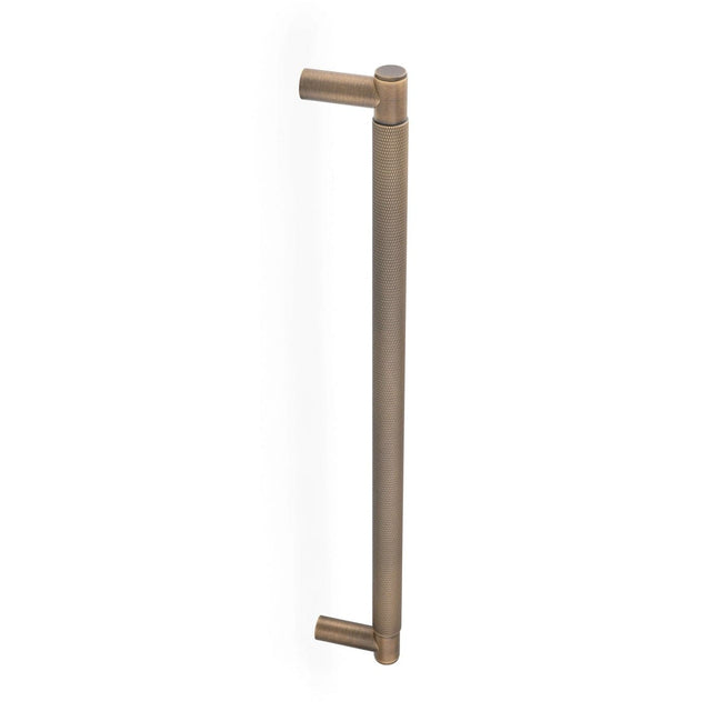 Alexander & Wilks Door Furniture Antique Brass / 450mm Alexander & Wilks Spitfire Diamond Knurled 450mm Pull Handle - Antique Brass