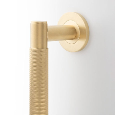 Alexander & Wilks Door Furniture Satin Brass PVD / 450mm Alexander & Wilks Spitfire Diamond Knurled 450mm Pull Handle - Satin Brass PVD