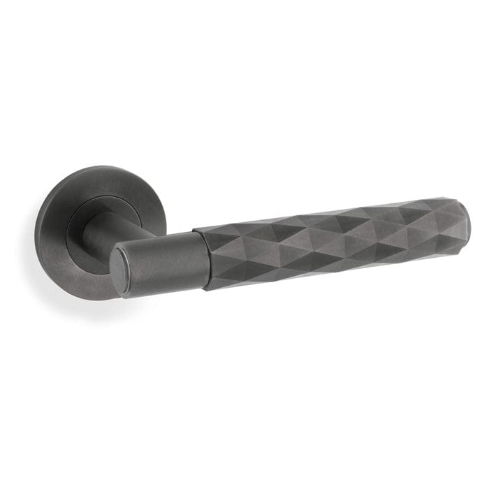 Alexander & Wilks Door Furniture Dark Bronze PVD / Door Handles on Rose Alexander & Wilks - SPITFIRE LEVER DIAMOND CUT ON 50X6MM ROSE - Dark Bronze PVD