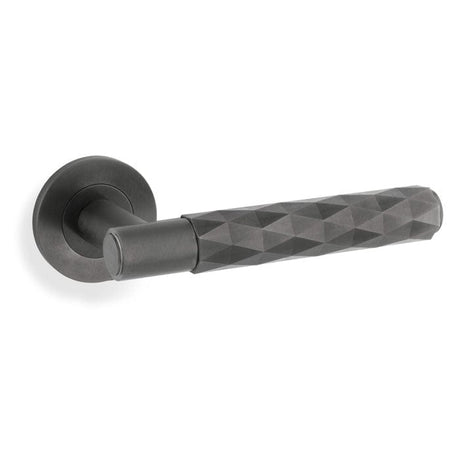 Alexander & Wilks Door Furniture Dark Bronze PVD / Door Handles on Rose Alexander & Wilks - SPITFIRE LEVER DIAMOND CUT ON 50X6MM ROSE - Dark Bronze PVD