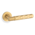 Alexander & Wilks Door Furniture Satin Brass PVD / Door Handles on Rose Alexander & Wilks - SPITFIRE LEVER DIAMOND CUT ON 50X6MM ROSE - Satin Brass PVD