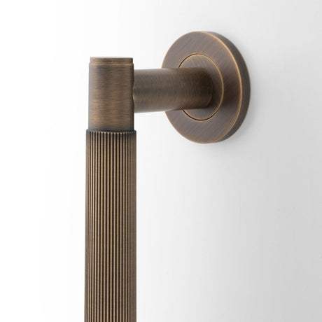 Alexander & Wilks Door Furniture Antique Brass / 450mm Alexander & Wilks Spitfire Reeded 450mm Pull Handle - Antique Brass