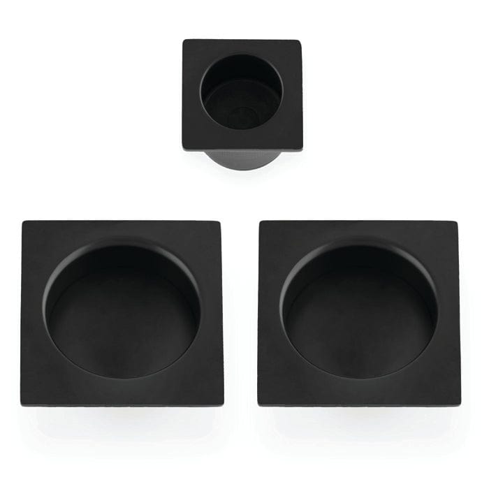 Alexander & Wilks Door Furniture Black / Flush Pull Alexander & Wilks - Square sliding door pull kit-Black