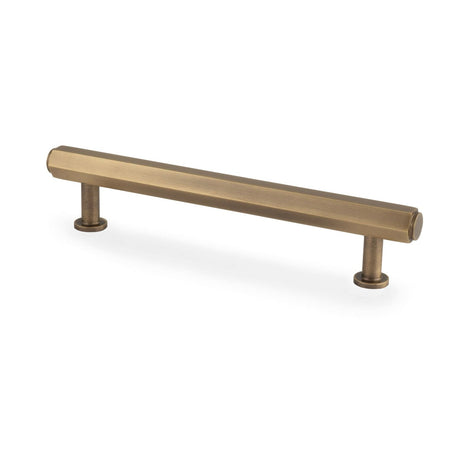 Alexander & Wilks Cabinet Hardware Antique Brass / Cabinet Pull Handles / 128mm Alexander & Wilks - Vesper Hex T - Bar Cabinet Pull - Antique Brass - 128mm C/C