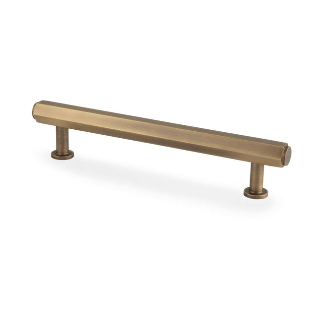 Alexander & Wilks Cabinet Hardware Antique Brass / Cabinet Pull Handles / 128mm Alexander & Wilks - Vesper Hex T - Bar Cabinet Pull - Antique Brass - 128mm C/C