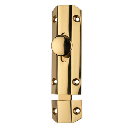 High quality image of Carlisle Brass - Surface Bolt 102mm - Polished Brass | Sku. aq81 | Trade Door Handles.