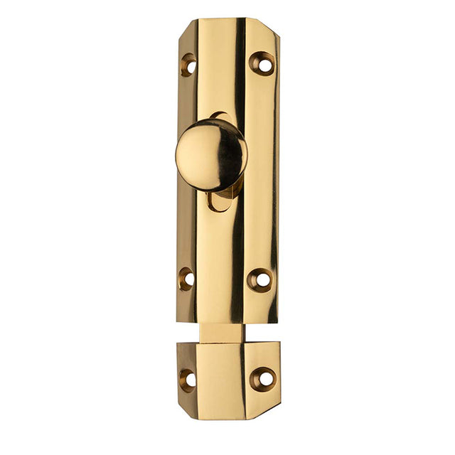 High quality image of Carlisle Brass - Surface Bolt 102mm - Polished Brass | Sku. aq81 | Trade Door Handles.