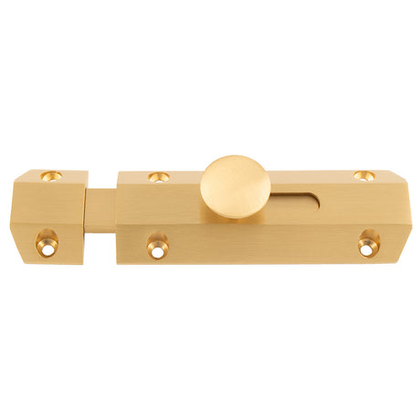 High quality image of Carlisle Brass - 102 x 36mm surface bolt c/w keep flat & angled mortice keeps - satin brass | Sku. aq81sb | Trade Door Handles.