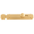 High quality image of Carlisle Brass - 152 x 36mm surface bolt c/w keep flat & angled mortice keeps - satin brass | Sku. aq82sb | Trade Door Handles.
