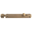 High quality image of Carlisle Brass - 203 x 36mm surface bolt c/w keep flat & angled mortice keeps - satin brass | Sku. aq83ab | Trade Door Handles.