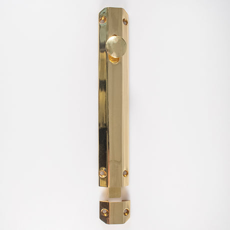 High quality image of Carlisle Brass - Surface Bolt 203mm - Polished Brass | Sku. aq83 | Trade Door Handles.