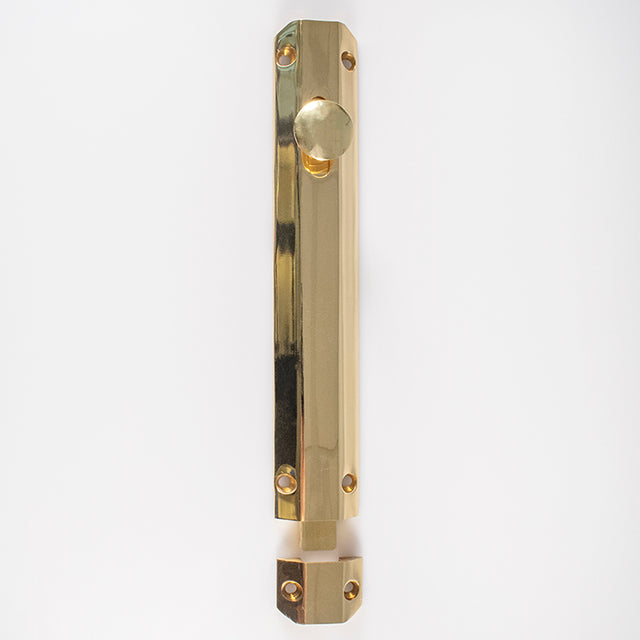High quality image of Carlisle Brass - Surface Bolt 203mm - Polished Brass | Sku. aq83 | Trade Door Handles.