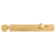 High quality image of Carlisle Brass - 203 x 36mm surface bolt c/w keep flat & angled mortice keeps - satin brass | Sku. aq83sb | Trade Door Handles.