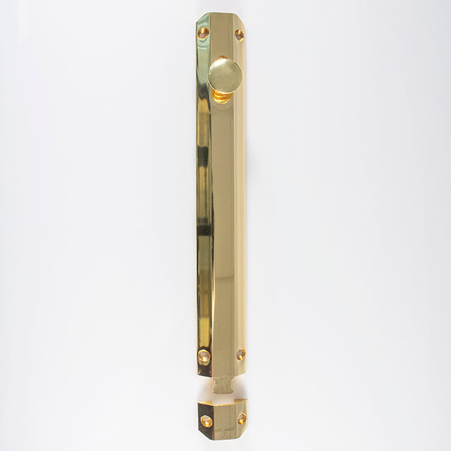 High quality image of Carlisle Brass - Surface Bolt 255mm - Polished Brass | Sku. aq84 | Trade Door Handles.