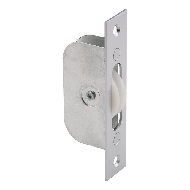 High quality image of Carlisle Brass - Sash Window Axle Pulley No 2 - Satin Chrome | Sku. aq92sc | Trade Door Handles.