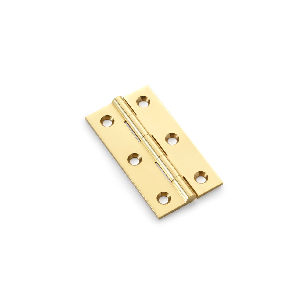 High quality image of Alexander & Wilks Heavy Pattern Solid Brass Cabinet Butt Hinge - Polished Brass - 2.5" | Sku. aw064-ch-pb | Trade Door Handles.