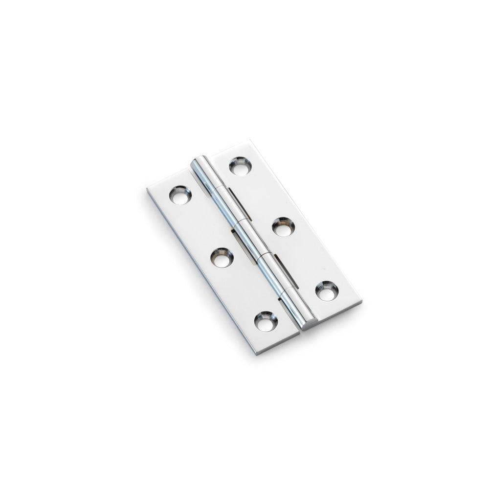 High quality image of Alexander & Wilks Heavy Pattern Solid Brass Cabinet Butt Hinge - Polished Chrome - 2.5" | Sku. aw064-ch-pc | Trade Door Handles.