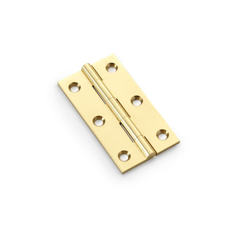 High quality image of Alexander & Wilks Heavy Pattern Solid Brass Cabinet Butt Hinge - Polished Brass - 3" | Sku. aw075-ch-pb | Trade Door Handles.
