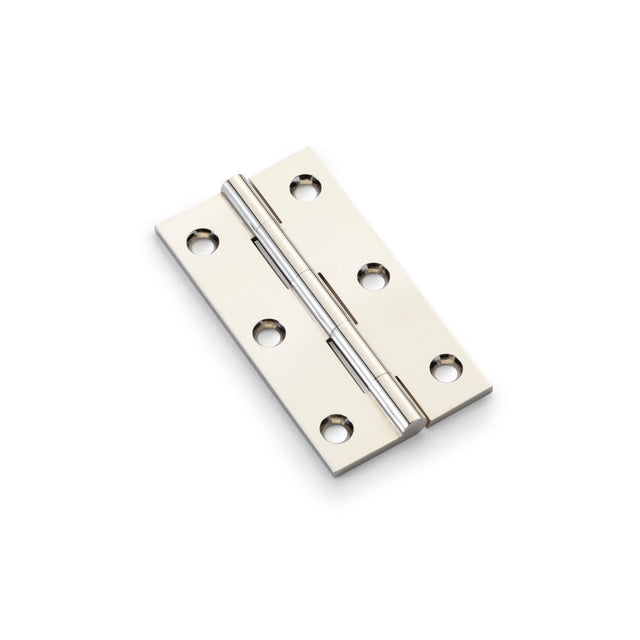 High quality image of Alexander & Wilks Heavy Pattern Solid Brass Cabinet Butt Hinge - Polished Nickel - 3" | Sku. aw075-ch-pn | Trade Door Handles.
