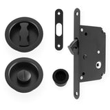 High quality image of Alexander & Wilks - Radius Sliding Door Lock Set - Black | Sku. aw110rbl | Trade Door Handles.