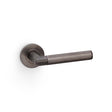 High quality image of Alexander & Wilks - Harrier Knurled Lever on Round Rose - Dark Bronze PVD | Sku. aw210dbzpvd | Trade Door Handles.