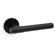 High quality image of Alexander & Wilks - Kingston Plain Lever on Round Rose-Black | Sku.AW241BL | Trade Door Handles.