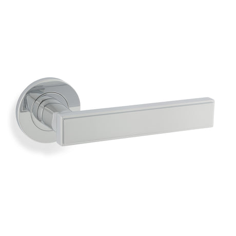 High quality image of Alexander & Wilks Jesper Lever on Rose-Polished Chrome | Sku. AW260PC | Trade Door Handles.