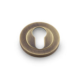 High quality image of Alexander & Wilks - Concealed Fix Escutcheon Euro Profile - Antique Brass | Sku. aw390ab | Trade Door Handles.