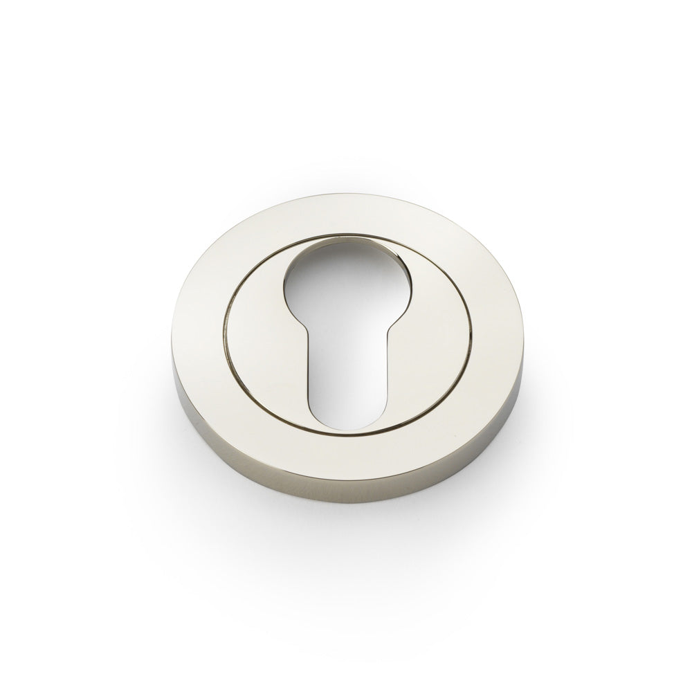 High quality image of Alexander & Wilks - Concealed Fix Escutcheon Euro Profile - Polished Nickel PVD | Sku. aw390pnpvd | Trade Door Handles.