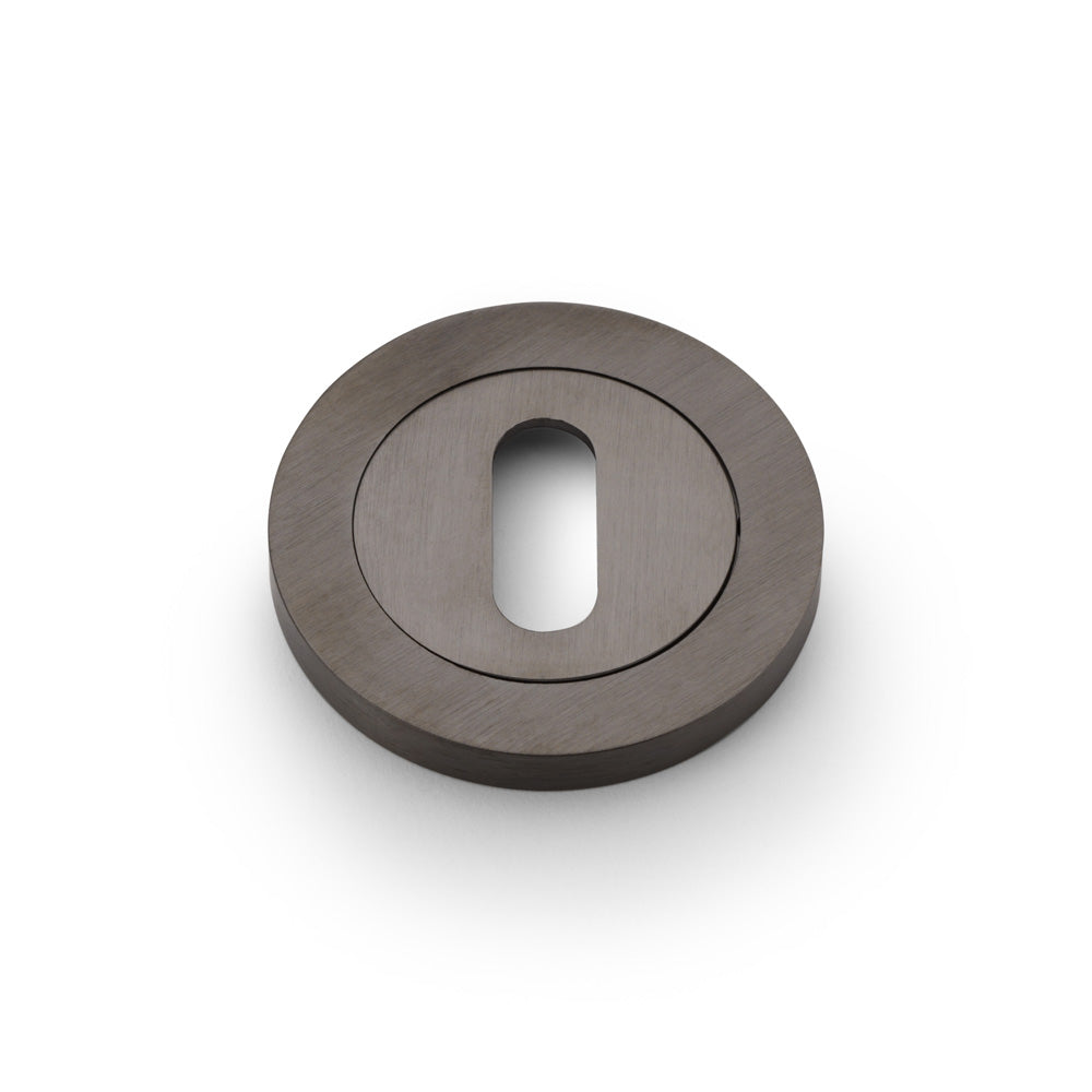 High quality image of Alexander & Wilks - Concealed Fix Escutcheon Standard Profile - Dark Bronze PVD | Sku. aw391dbzpvd | Trade Door Handles.