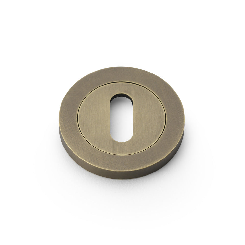 High quality image of Alexander & Wilks - Concealed Fix Escutcheon Standard Profile - Italian Brass | Sku. aw391ib | Trade Door Handles.