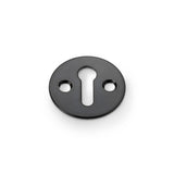 High quality image of Alexander & Wilks - Victorian Standard Profile Escutcheon - Black Powder Coat | Sku. aw399blk | Trade Door Handles.
